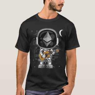 Astronautengitarre Ethereum ETH-Münze zum Mondrieg T-Shirt