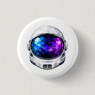 Astronautenhelm-Aufkleber Button