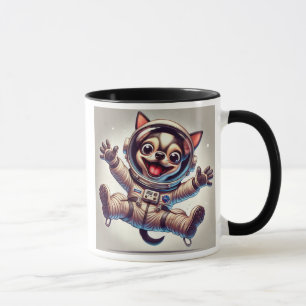 Astronautenhund auf Raumfahrt. Tasse