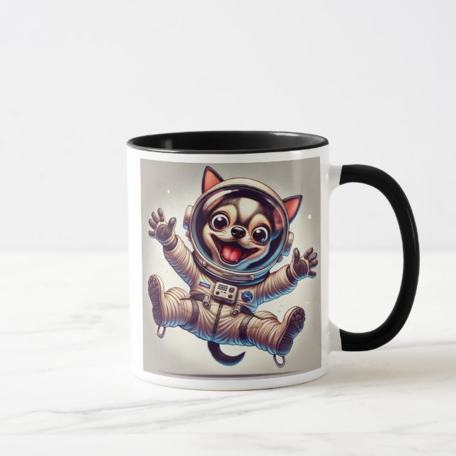 Astronautenhund auf Raumfahrt. Tasse (Rechts)