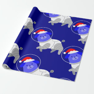 Astronautenhund hässlich Weihnachtssanta Geschenkpapier