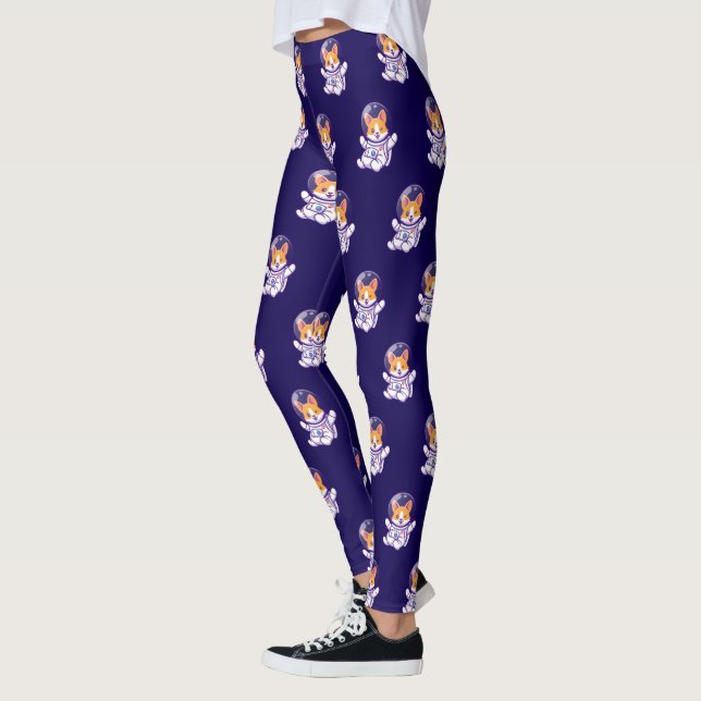 Astronautenhund Niedlicher Hundedesign Leggings (Links)