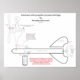 Astronautenjet-Satz Whirligigentwurf Poster