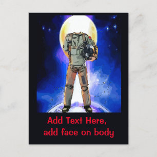 Astronautenkarte, Text & Bild bearbeiten, personal Postkarte