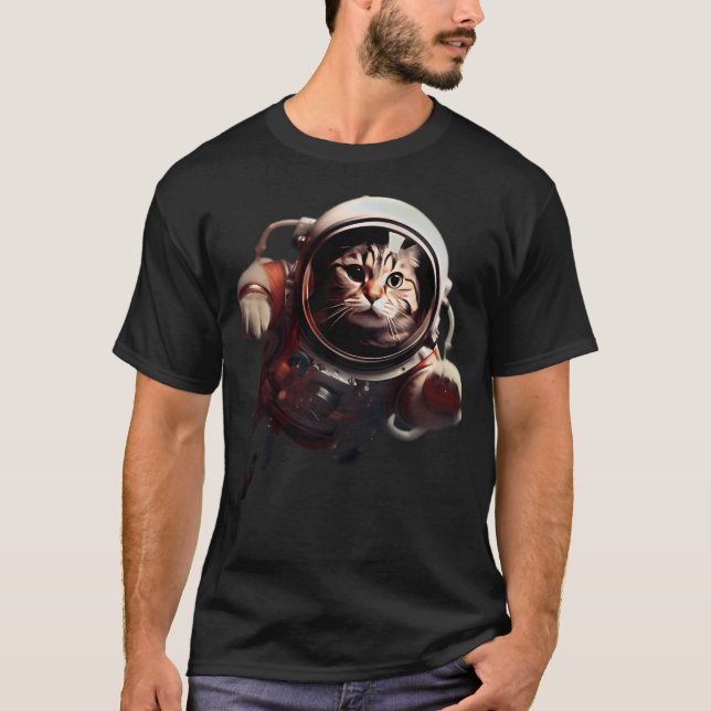 Astronautenkatze erforscht das Felinische Universu T-Shirt (Vorderseite)