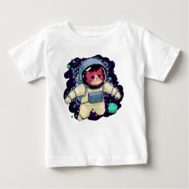 Astronautenkatze farbig baby t-shirt