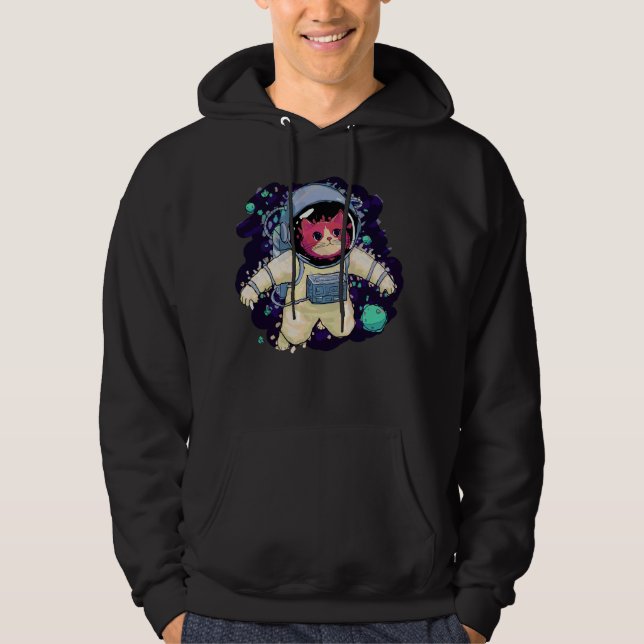 Astronautenkatze farbig hoodie (Vorderseite)