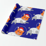 Astronautenkatze hässlich Weihnachtssanta Geschenkpapier<br><div class="desc">Astronautenkatze hässliche Weihnachtsfeiern,  Weihnachtskatze,  Kitten,  Katze,  Katze,  Santa Claus Katze,  Orangenkatze,  Astronaut,  hässliche Weihnachten,  Weihnachtsastronaut,  Weihnachten</div>