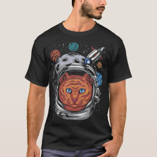 Astronautenkatze Helm Weltraumkatze T-Shirt