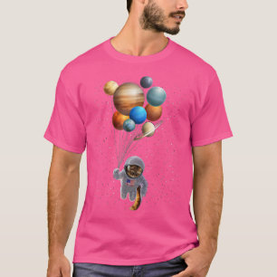 Astronautenkatze im Weltraumholzballon, T-Shirt