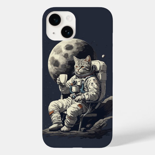 Astronautenkatze mit Kaffee-Cup Case-Mate iPhone Hülle (Rückseite)