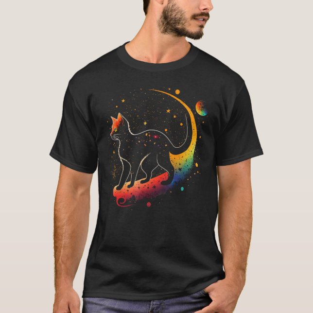 Astronautenkatze oder Funny Galaxy Cat on Space Ca T-Shirt (Vorderseite)