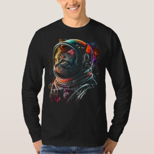 Astronautenkatze oder lustige Weltraumkatze auf de T-Shirt
