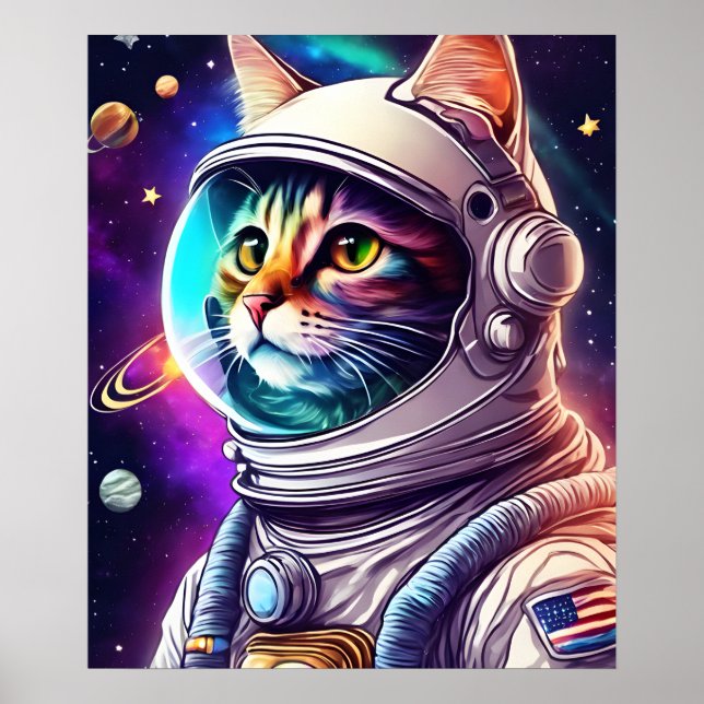 Astronautenkatze Poster (Vorne)