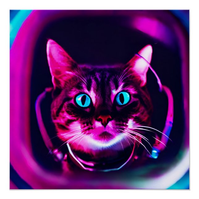 Astronautenkatze Poster (Vorderseite)
