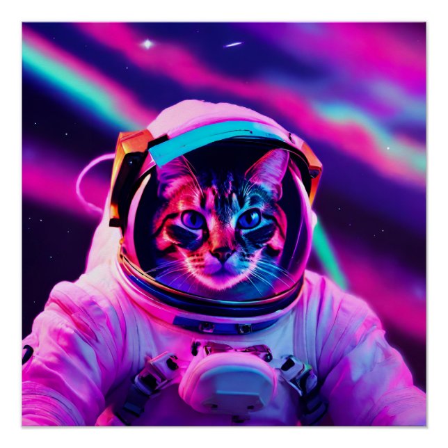 Astronautenkatze Poster (Vorderseite)
