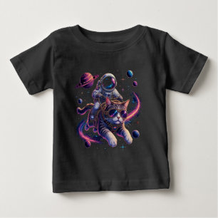 Astronautenkatze reist durch den Weltraum Baby T-shirt