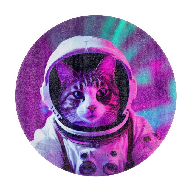 Astronautenkatze Schneidebrett (Vorderseite)