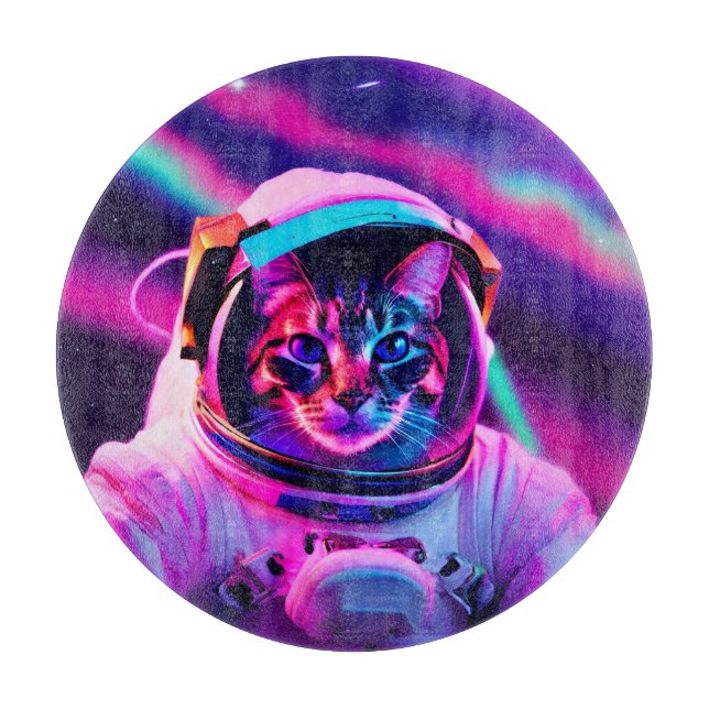 Astronautenkatze Schneidebrett (Vorderseite)
