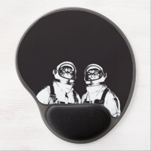 Astronautenkatze schwarz-weiß gel mousepad