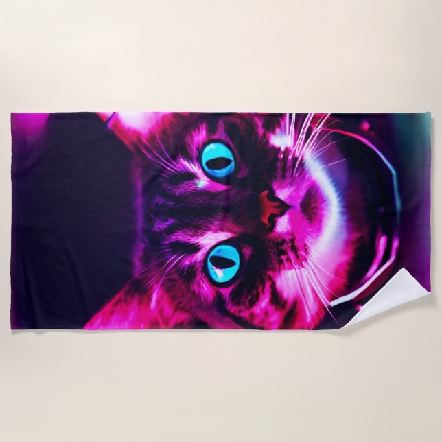 Astronautenkatze Strandtuch (Vorderseite)