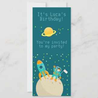 Astronautenkind auf der Mond-Geburtstagsparty Einladung