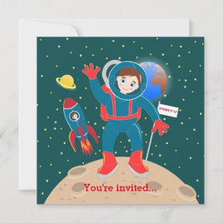 Astronautenkind auf der Mond-Geburtstagsparty Einladung