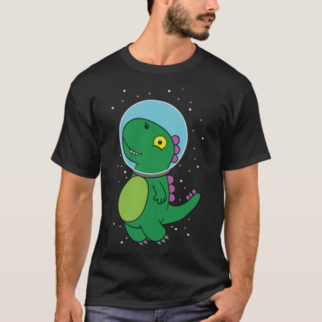 Astronautenkinder-Geschenk von Dinosaurier für Wel T-Shirt (Vorderseite)