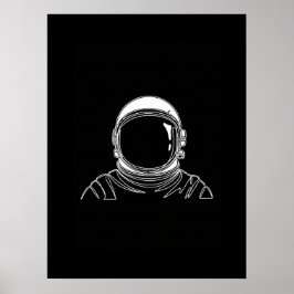 Astronautenkunst in einer Linie Poster