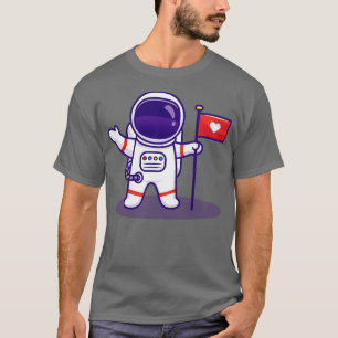 Astronautenlandung auf der Mondlandflagge T-Shirt