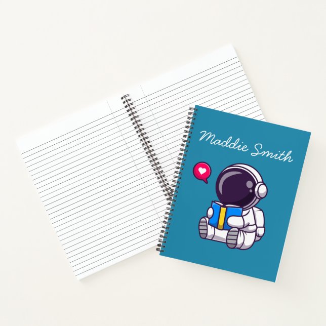 Astronautenlesbuch niedliche Kinder Notizbuch (Innenseite)