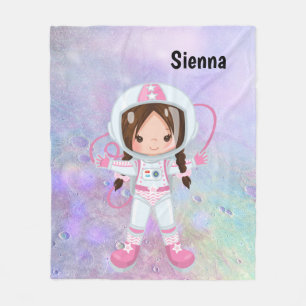 Astronautenmädchen Outer Space Fleecedecke