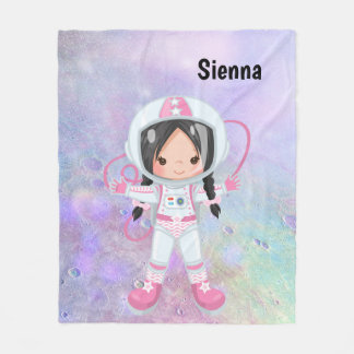 Astronautenmädchen Outer Space Fleecedecke