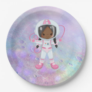 Astronautenmädchen Outer Space Pappteller