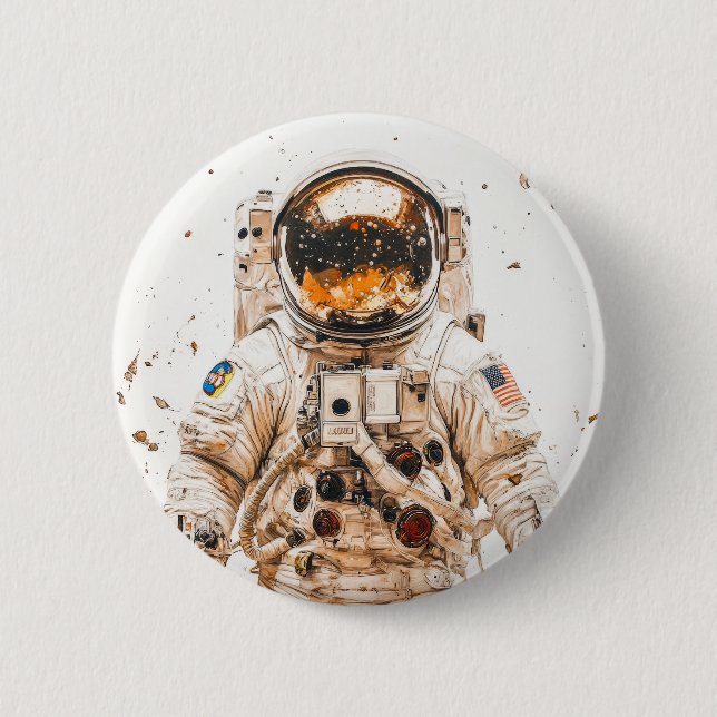 Astronautenmalerei Button (Vorderseite)