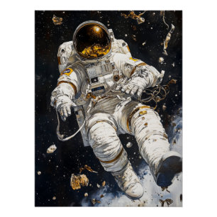 Astronautenmalerei Poster