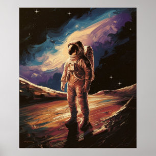 Astronautenöl auf Leinwand Poster