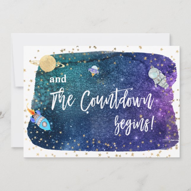 *~* AstronautenraketenBaby-Dusche Einladung (Vorderseite)
