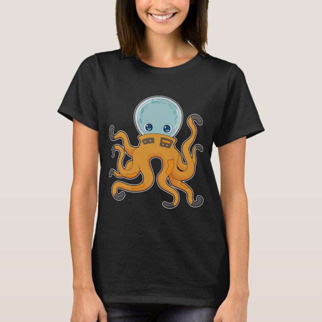 Astronautenraum Octopus T-Shirt (Vorderseite)