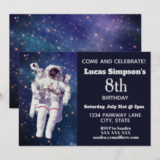 Astronautenraum zum Geburtstag Einladung
