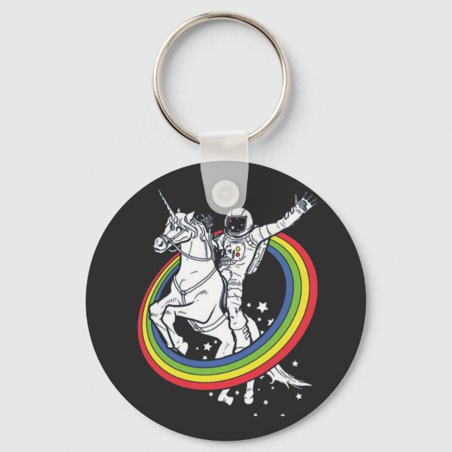 Astronautenschiff Unicorn Schlüsselanhänger (Vorderseite)