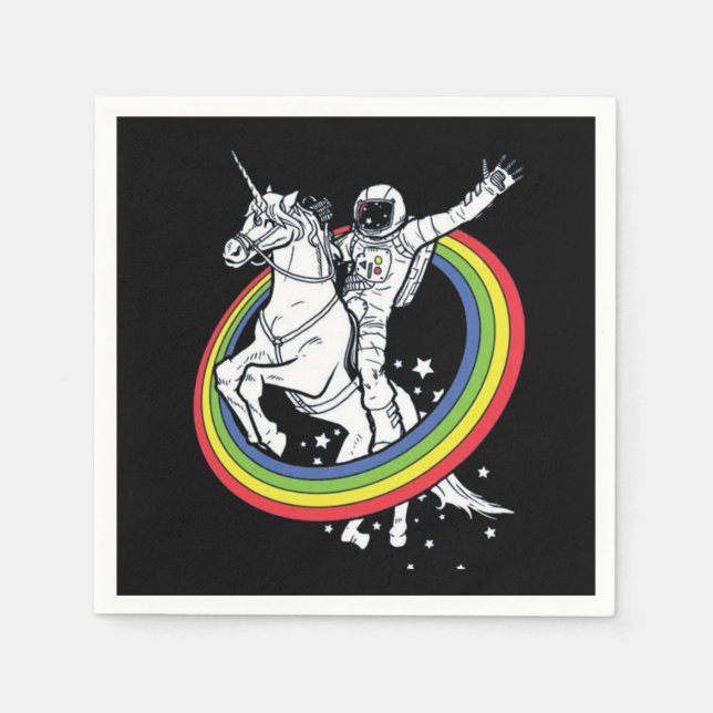 Astronautenschiff Unicorn Serviette (Vorderseite)