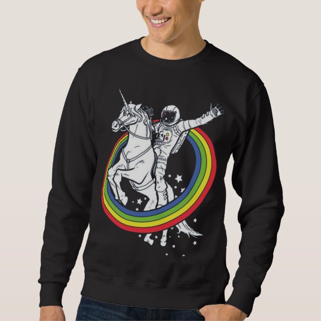 Astronautenschiff Unicorn Sweatshirt (Vorderseite)