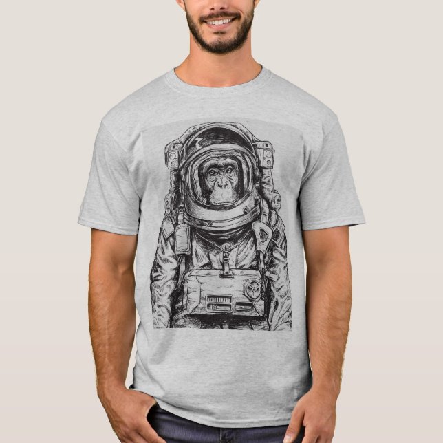 Astronautenschimpanse T-Shirt (Vorderseite)