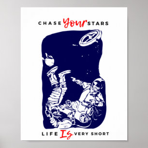 Astronautenschwindelerregende Sterne Poster