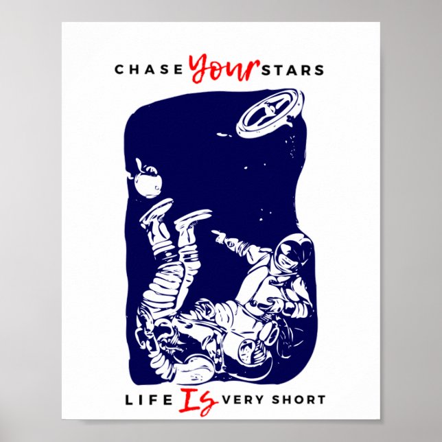 Astronautenschwindelerregende Sterne Poster (Vorne)