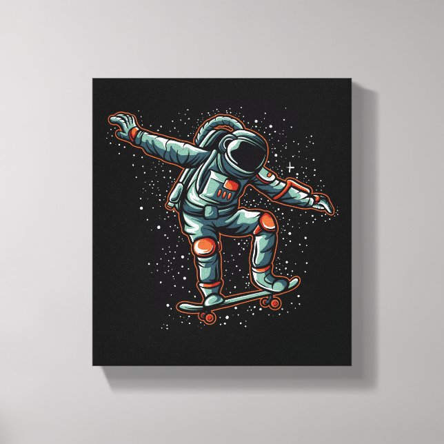 Astronautenskateboarden in gesteppter Leinwand (Vorderseite)