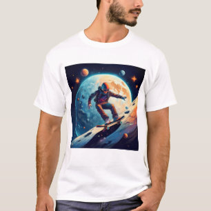 Astronautenskateboarding im Weltraum T-Shirt