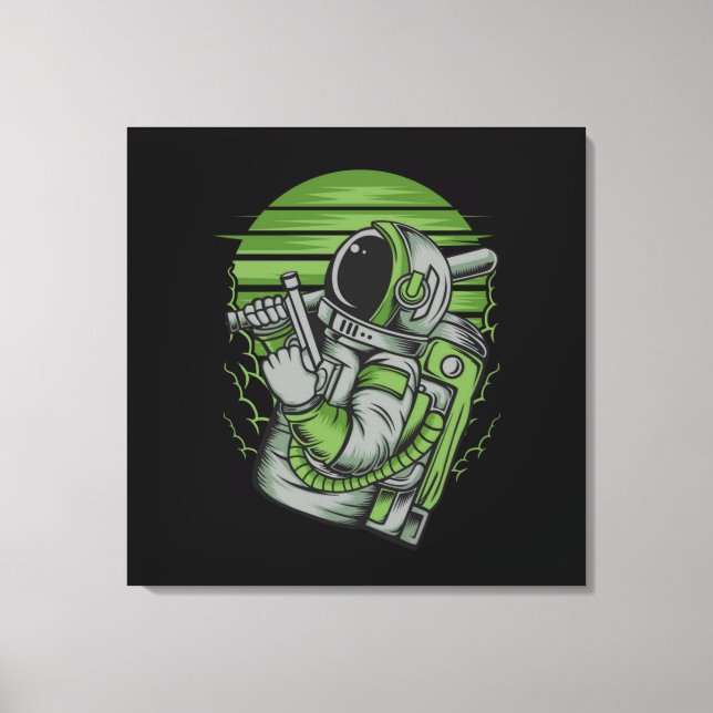 Astronautenstatus Stretched Canvas Print Leinwanddruck (Vorderseite)