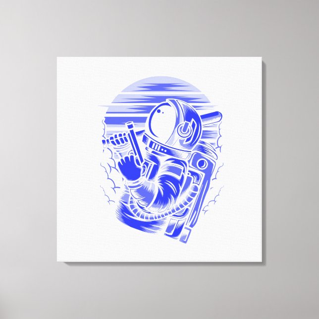 Astronautenstatus Stretched Canvas Print Leinwanddruck (Vorderseite)